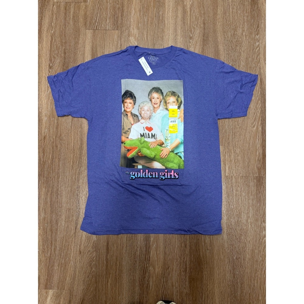 The Golden Girls Mens Purple Retro Graphic T-Shirt Large 80s Sitcom TV Show Tee